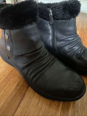 Women’s Black Faux-Fur Ankle Boots